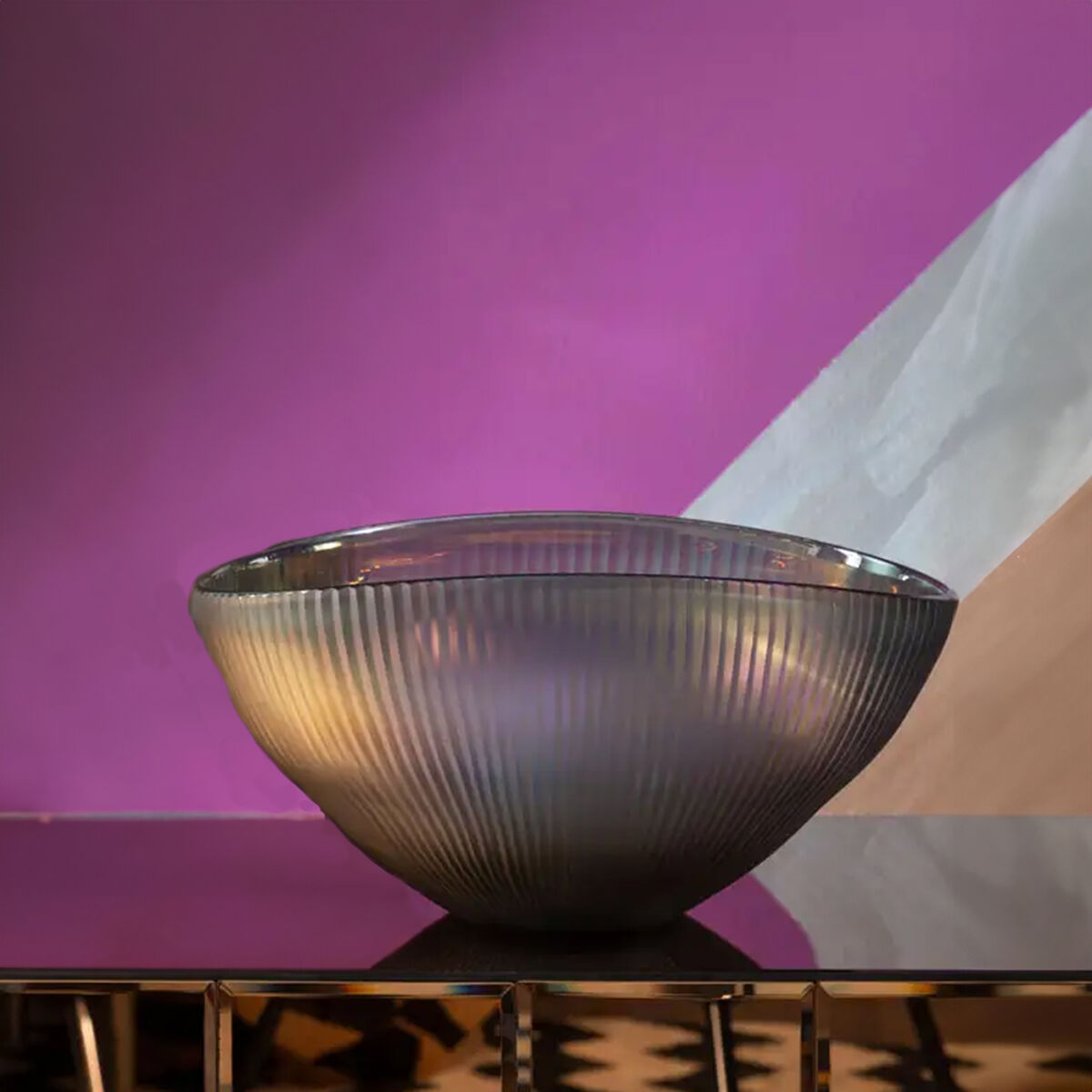 Hessa Grey Glass Bowl