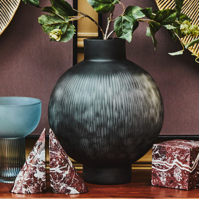 Hessa Large Carved Glass Vase
