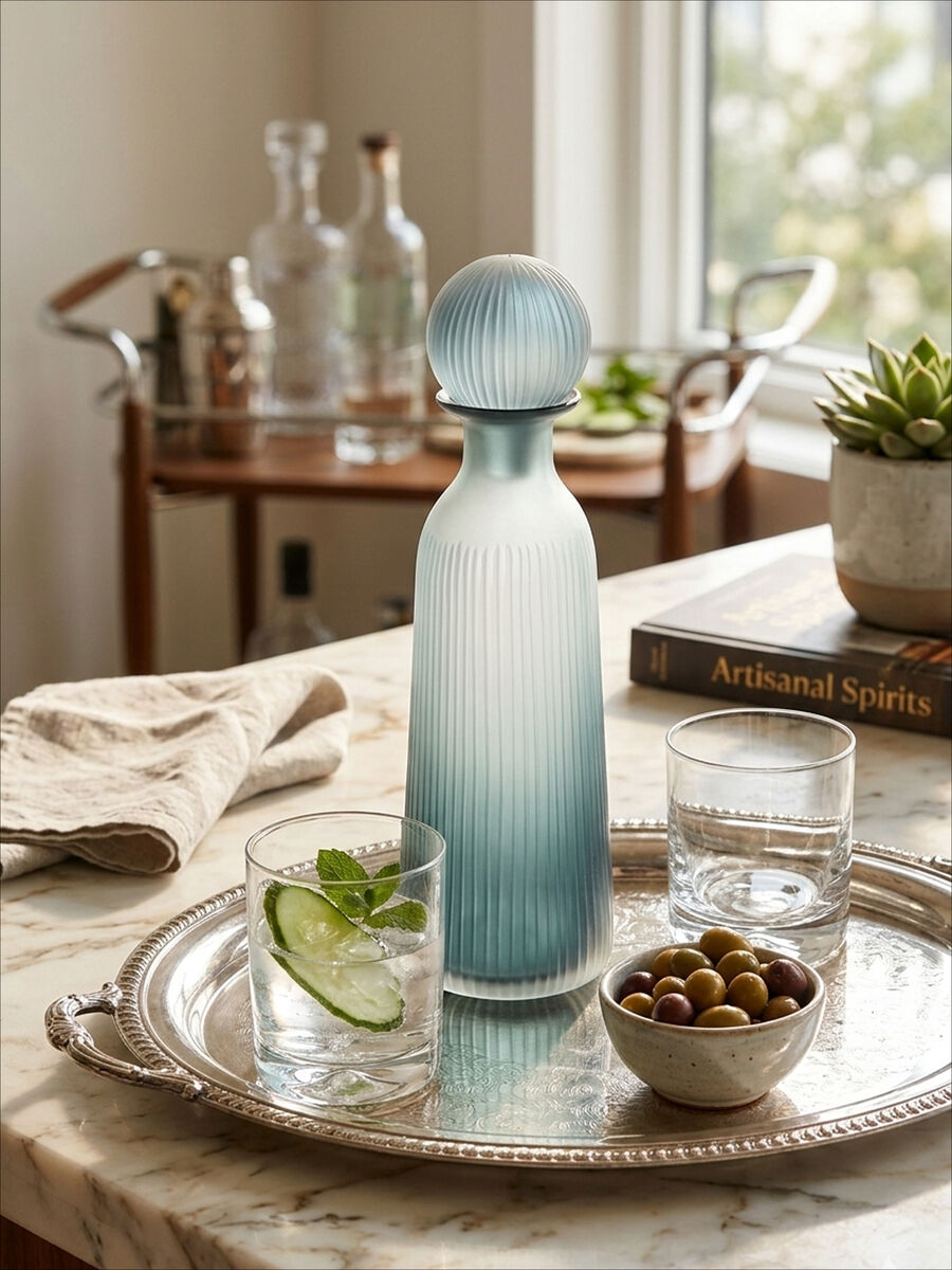 Hira Large Blue Bottle Vase