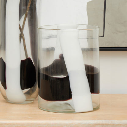 Hania Small Glass Vase with Abstract Pattern
