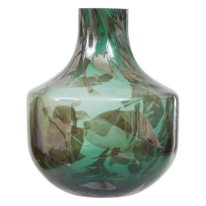 Herbie Green and Gold Large Glass Vase