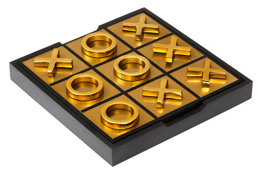 Churchill Games Black And Gold Aluminium Noughts and Crosses