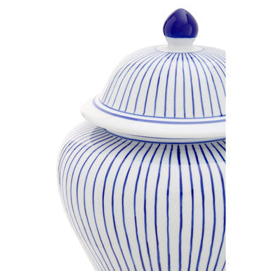 Damson Small White And Blue Ceramic Jar