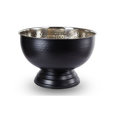 Ankara Black Stainless Steel Champagne Bowl with Hammered Effect