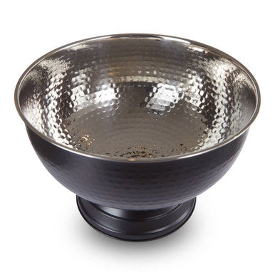 Ankara Black Stainless Steel Champagne Bowl with Hammered Effect