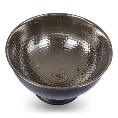 Ankara Black Stainless Steel Champagne Bowl with Hammered Effect