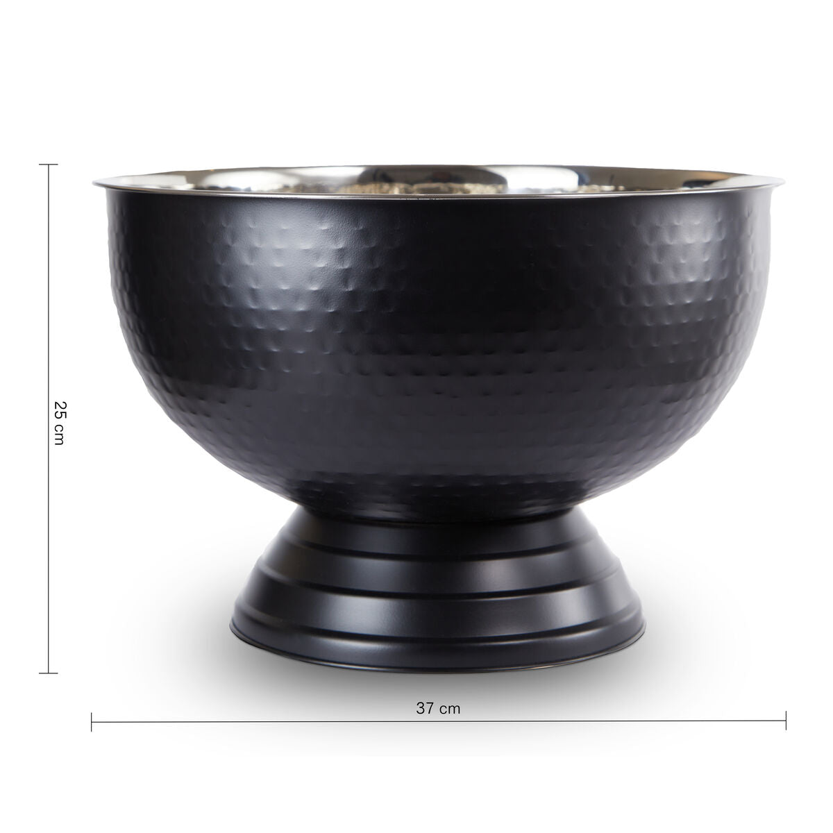 Ankara Black Stainless Steel Champagne Bowl with Hammered Effect
