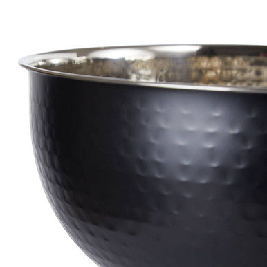 Ankara Black Stainless Steel Champagne Bowl with Hammered Effect