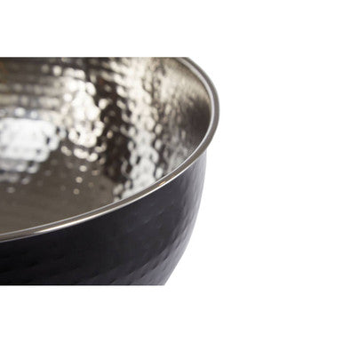 Ankara Black Stainless Steel Champagne Bowl with Hammered Effect