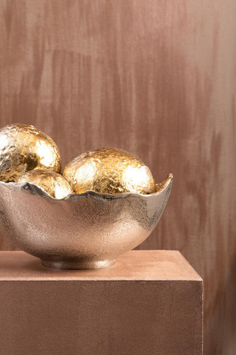Dion Large Two Toned Silver and Gold Finish Bowl