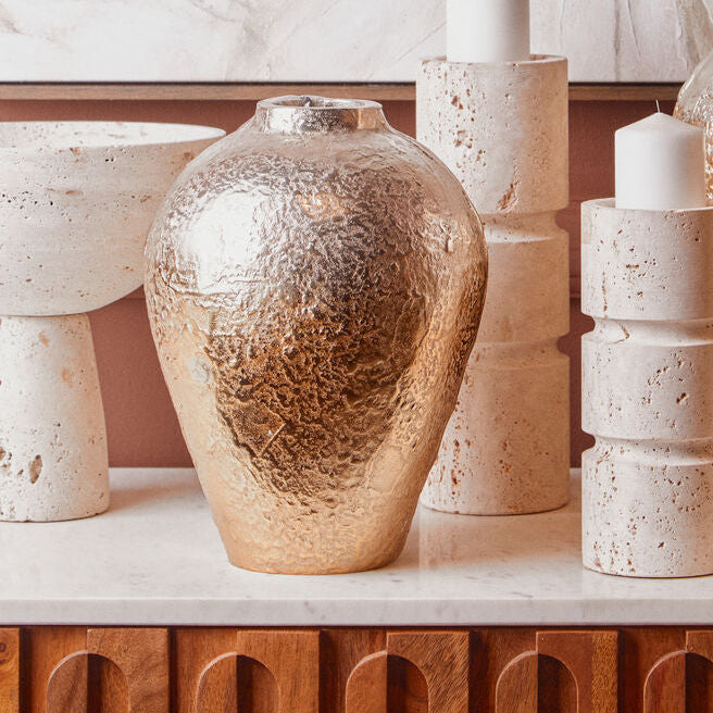 Dion Large Ombre Silver and Gold Finish Vase