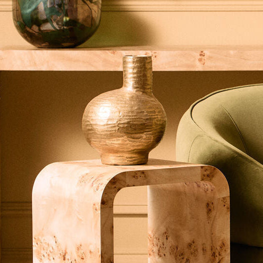 Deomali Small Abstract Gold Finish Vase