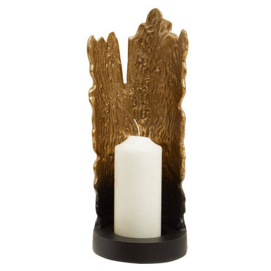 Deomali Small Ombre Black and Gold Candle Holder