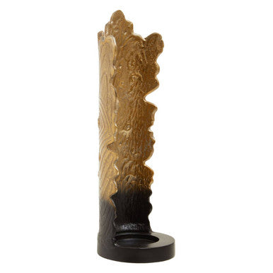 Deomali Black and Gold Finish Large Ombre Candle Holder