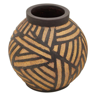 Darnell Round Natural And Black Vase