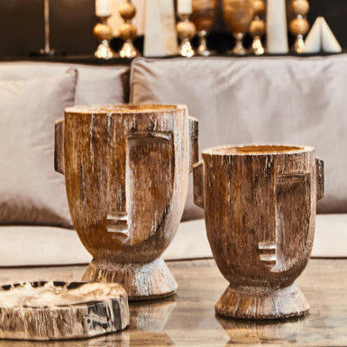 Darnell Large Rustic Face Planter