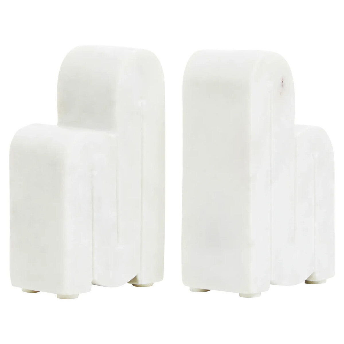Nason Set Of 2 White Marble Bookends