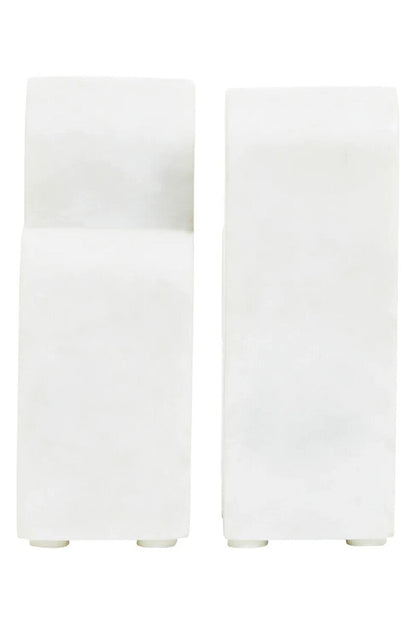 Nason Set Of 2 White Marble Bookends