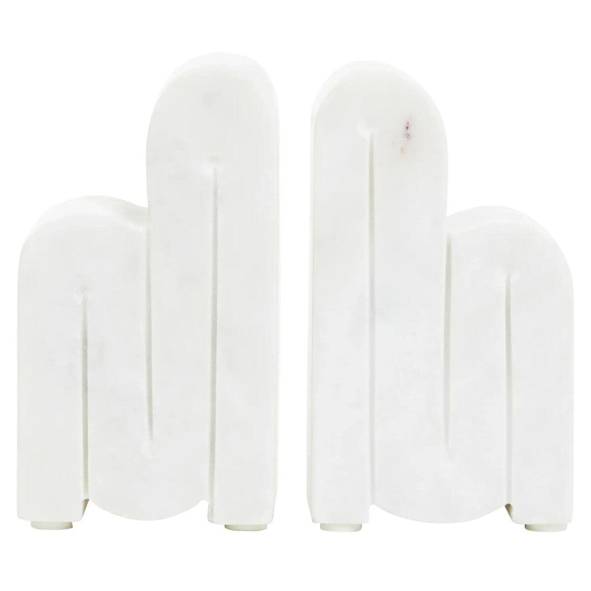 Nason Set Of 2 White Marble Bookends