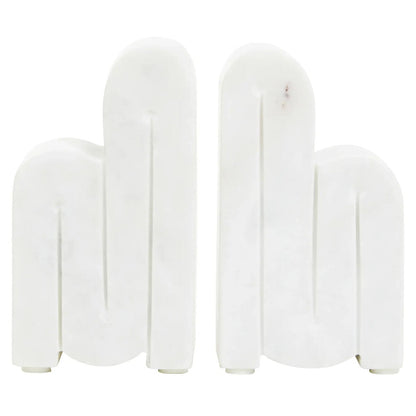 Nason Set Of 2 White Marble Bookends