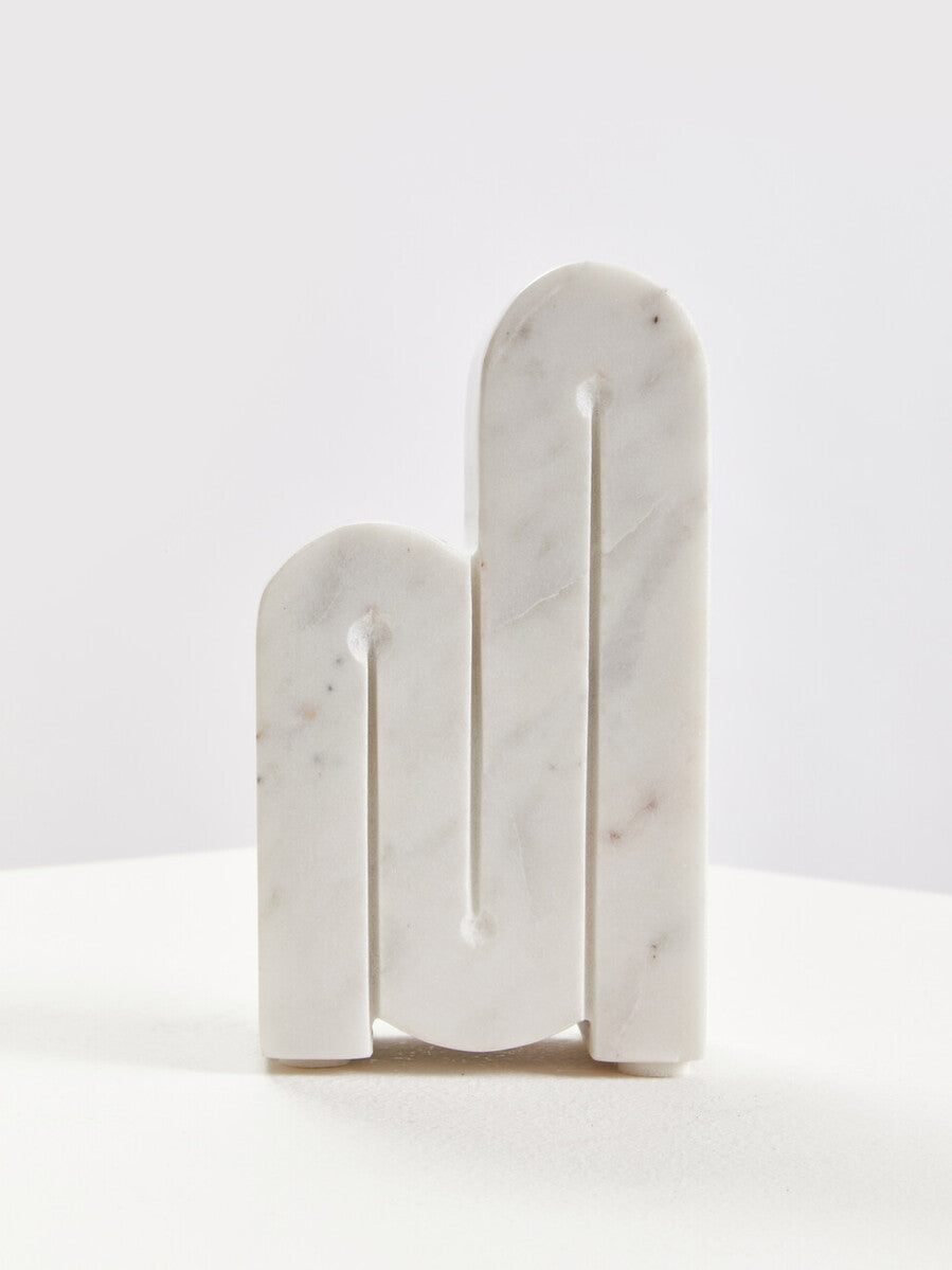Nason Set Of 2 White Marble Bookends