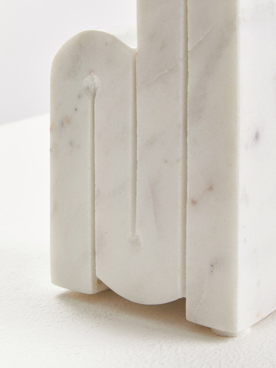 Nason Set Of 2 White Marble Bookends