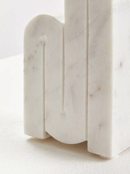 Nason Set Of 2 White Marble Bookends