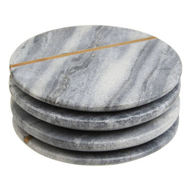 Kira Set of Four Grey Marble Coasters