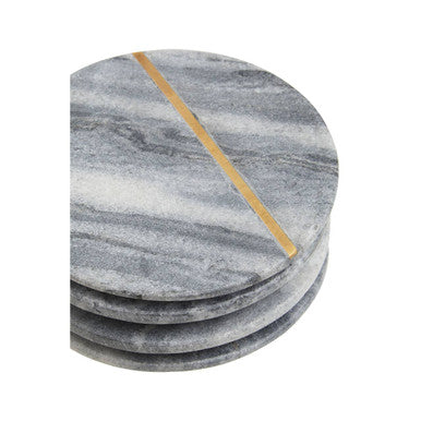 Kira Set of Four Grey Marble Coasters