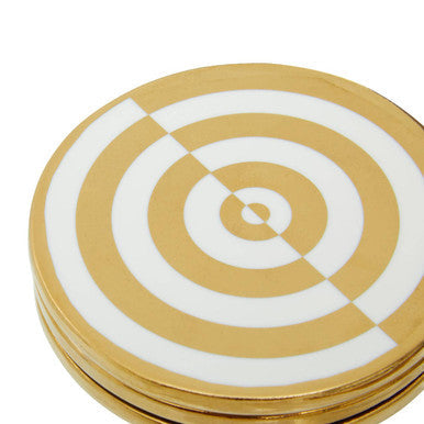 Curva Gold and White  Set Of Four Coasters