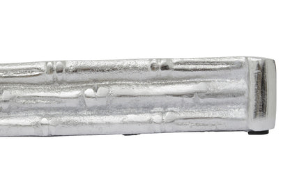 Hiba Silver Finish Bamboo Effect Mirrored Tray