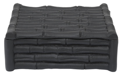 Hiba Small Black Finish Bamboo Effect Trinket Box