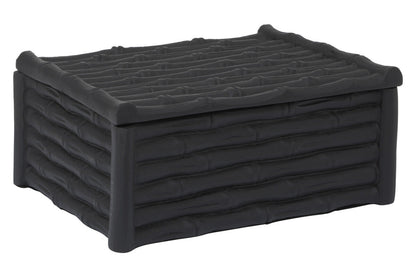 Hiba Large Black Finish Bamboo Effect Trinket Box