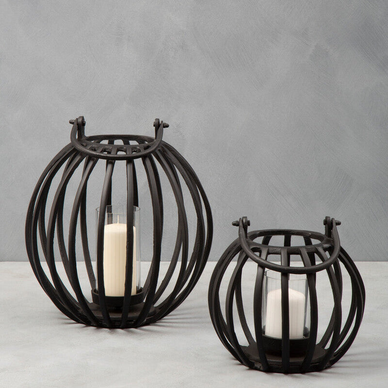 Large Matte Black Finish Lantern | Aura