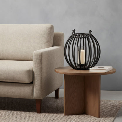 Large Matte Black Finish Lantern | Aura