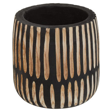 Arlo Small Engraved Natural And Black Planter