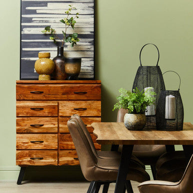 Arlo Large Wooden Black Ombre Planter