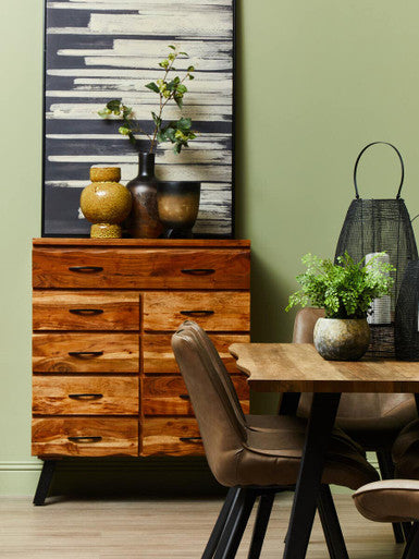 Arlo Large Wooden Black Ombre Planter