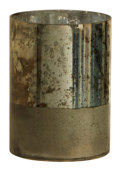 Gaia Small Glass Vase in Metallic Antique Finish