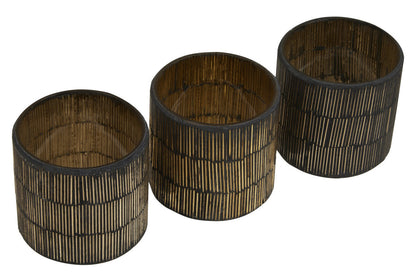Gaia Set Of 3 Mosaic Glass Tealight Holders