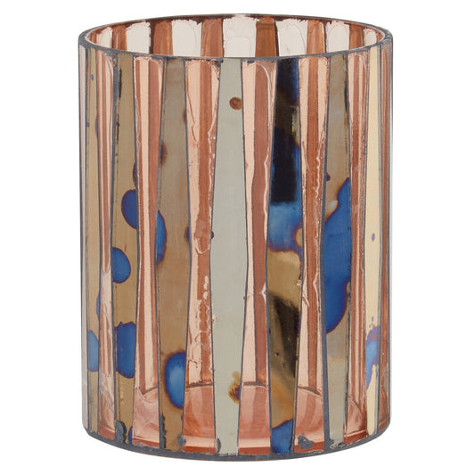 Gaia Pink Antique Finish Small Candle Holder