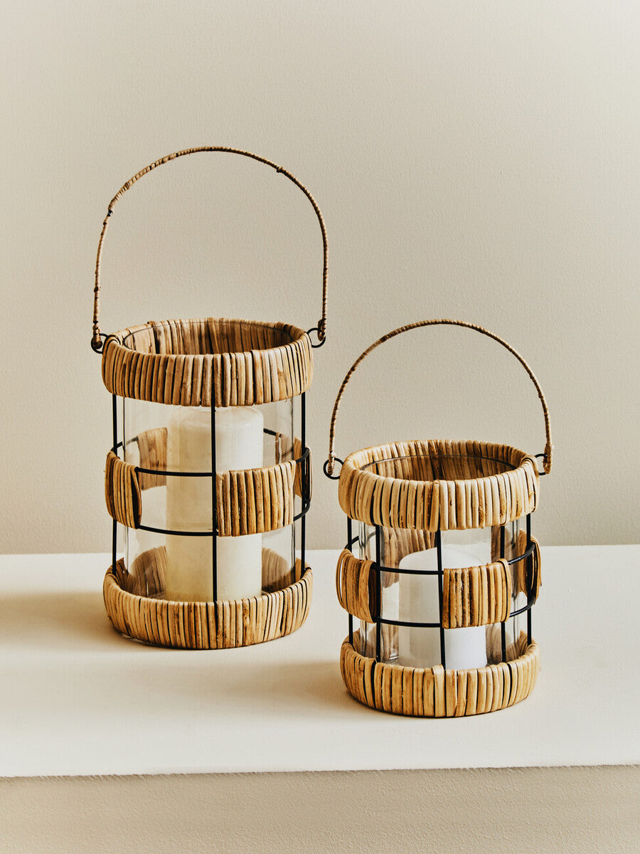 Kuta Natural And Black Large Lantern