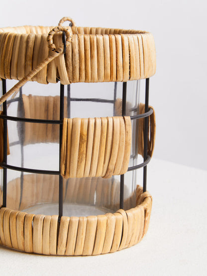 Kuta Natural And Black Small Lantern