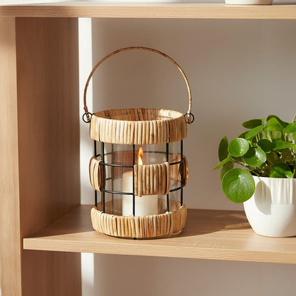 Natural and Black Small Lantern | Kuta