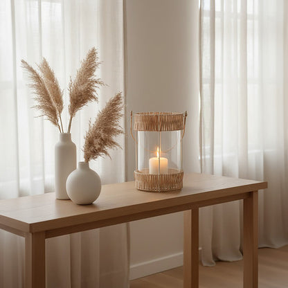 Natural and White Large Lantern | Kuta