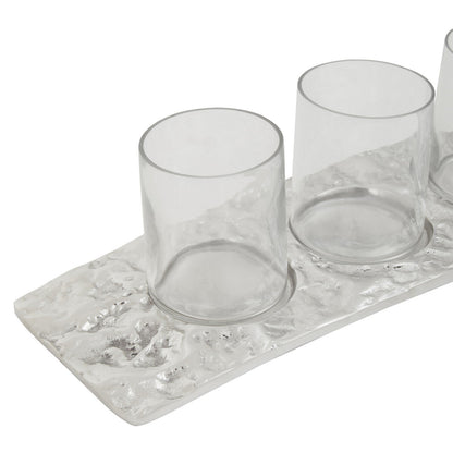 Akola Curved 4 Tealight Holder in Silver