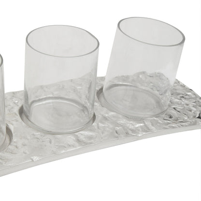 Akola Curved 4 Tealight Holder in Silver