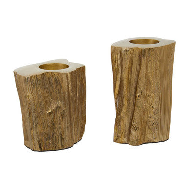 Akola Set Of Two Gold Tealight Holders
