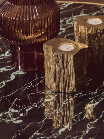 Akola Set Of Two Gold Tealight Holders
