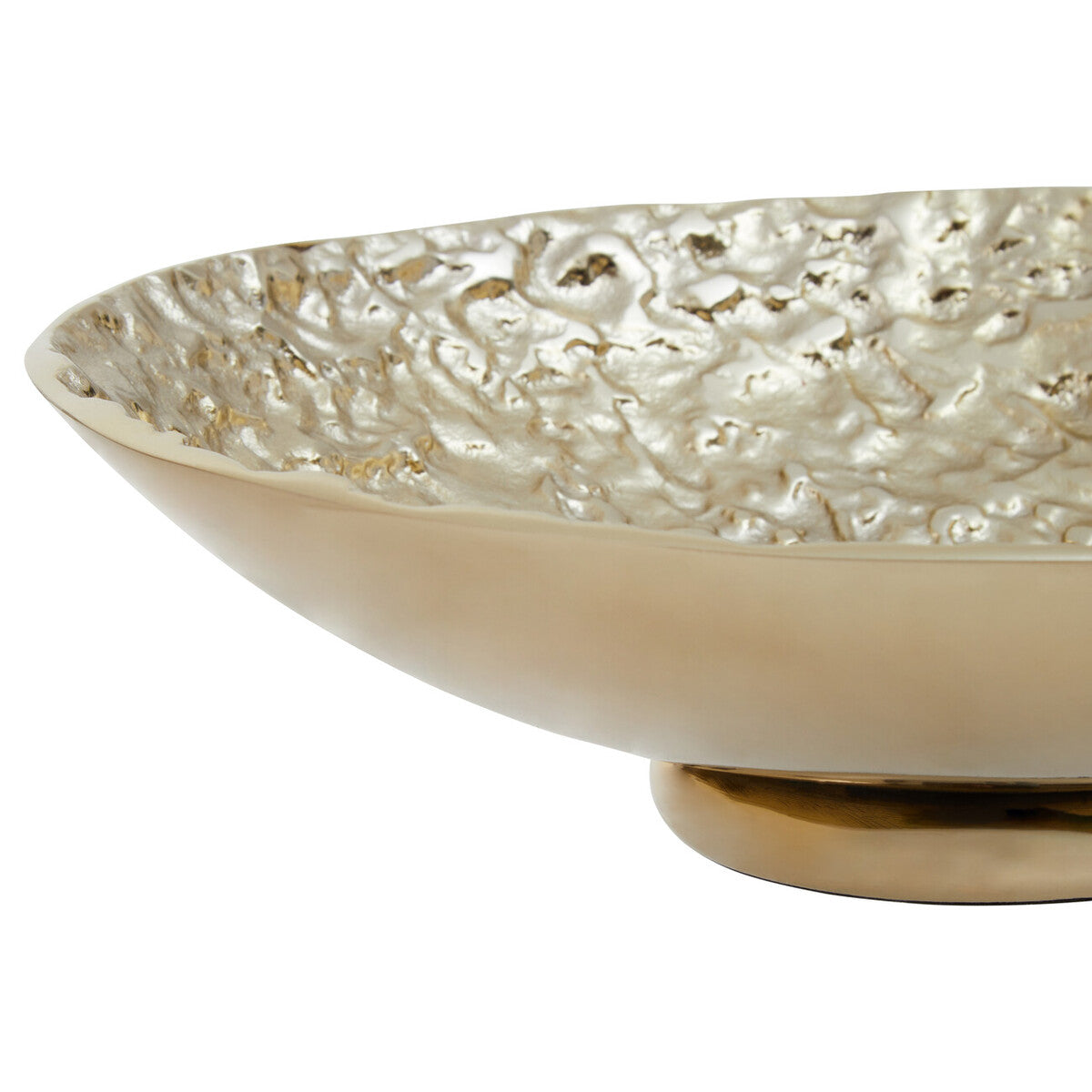 Akola Gold Textured Round Metal Bowl